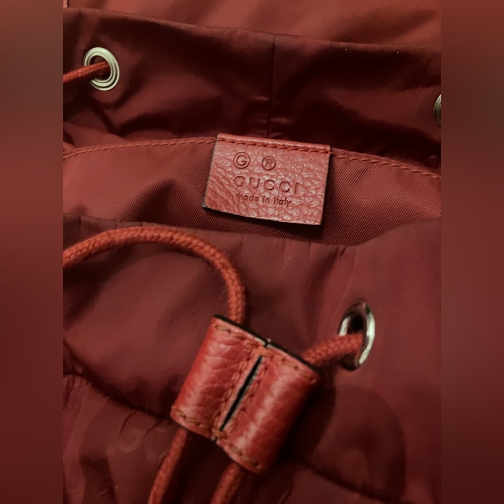 Gucci Red Nylon Backpack Gg Monogram - image 5